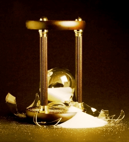 broken hourglass