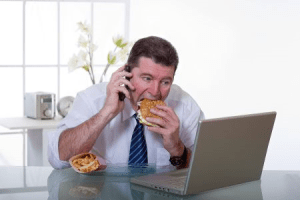 eating at computer