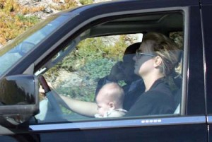 Britney Spears drives with baby Sean